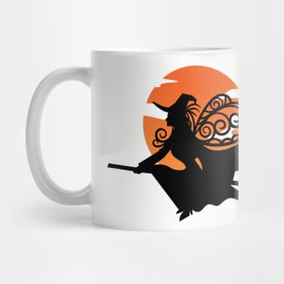 Witch On A Broom T-shirt Mug